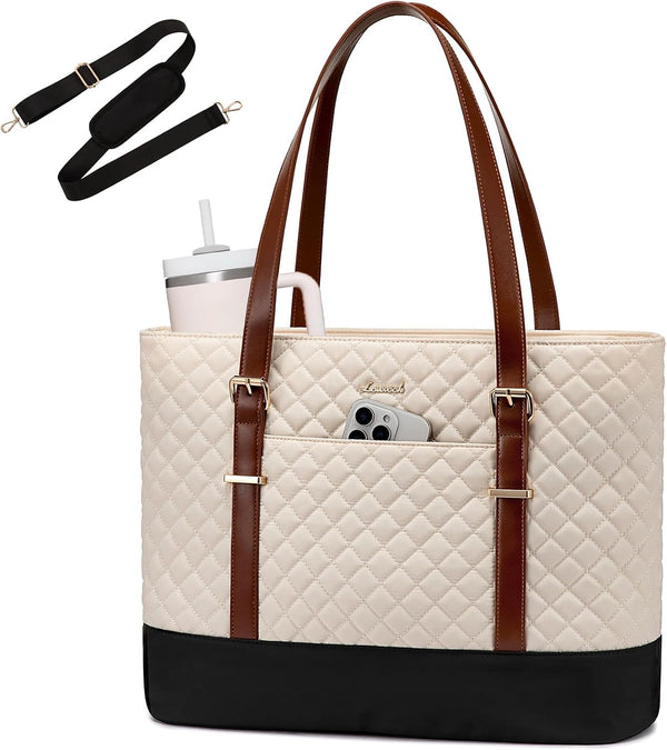 LOVEVOOK Laptop Bag for Women, 15.6 Inch Work Tote Computer Bag With Large