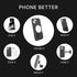 Black Translucent PopSockets iPhone 14 Plus Case with Phone Grip and Slide, MagSafe Compatible.