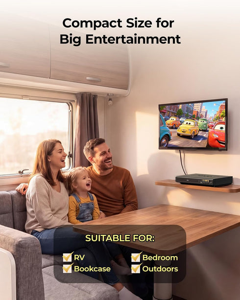 ELECTCOM PRO 10ft DVD Players for TV with HDMI, DVD Players that Play All Regions, Simple DVD Player for Elderly, CD