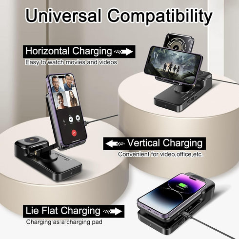 Bluetooth Speaker with Wireless Charging & Phone Stand - HD Surround Sound Speaker, Cool Gadget Gifts for Men Women Dad