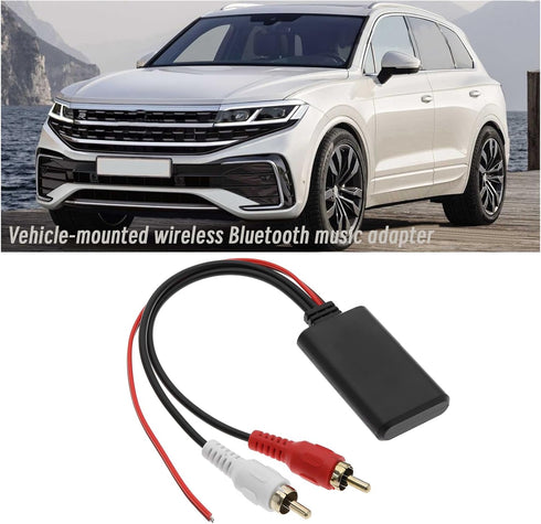 Car Bluetooth 5.0 Audio Adapter 2 RCA Input Wireless Bluetooth AUX Module Adapter Cable for Car Radio Stereo Speaker 25.5cm Length