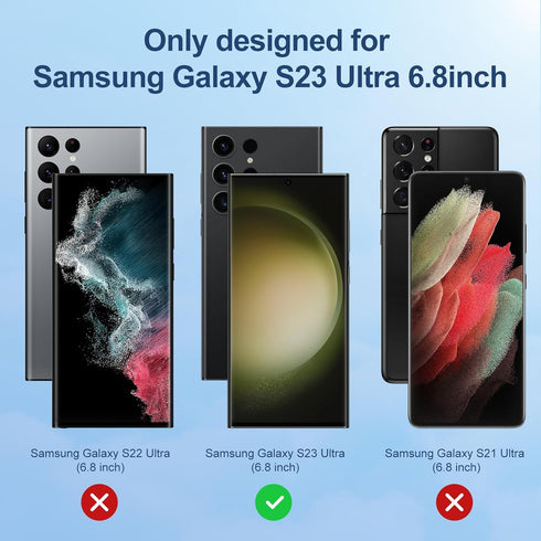 LK 2 Pack Screen Protector for Samsung Galaxy S23 Ultra, Not Glass, with Camera Lens Protector and Installation Tool