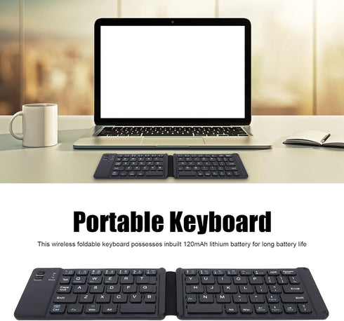 Hilitand Foldable Bluetooth Keyboard,Ultra-Slim Silent 120mAh Rechargeable Compact Ergonomic Mini Laptop/Computer/Phone Typewriter,for for iOS for Android for