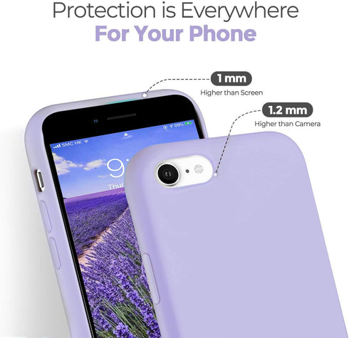 IceSword iPhone Case 2022/2020/7/8, Silicone Purple Liquid Gel Rubber Cover for 4.7" iPhone SE 3