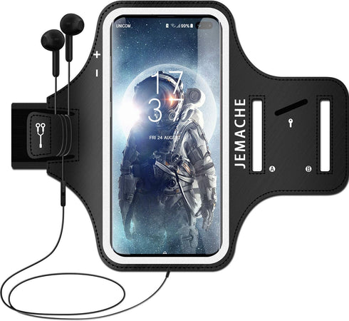 JEMACHE Armband for Samsung Galaxy S25 S24 S23 S22 S21, Fits Otterbox Defender Case, Gym Workouts Running Phone Arm Band