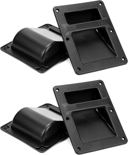 QWORK Plastic Speaker Cabinet Handles, 4 Pack Heavy Duty Recessed Holder, 6.38" x 8.5" x 2", Black