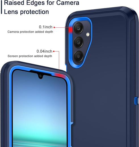 I-HONVA Shockproof Dust/Drop Proof Case for Samsung Galaxy A25 5G, Rugged Heavy Duty 3-Layer Protection, Navy Blue
