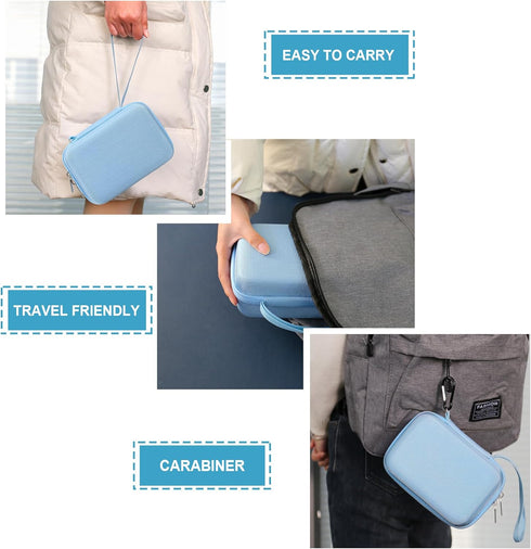 Hard Travel Case for Instant Print Camera Compatible with ESOXOFFORE/YTETCN/WEEFUN/GKTZ/Anchioo, Blue Storage Holder