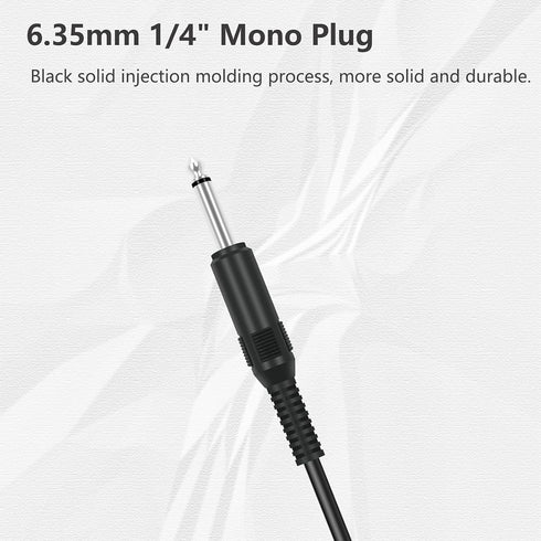 2 Pack 6ft Speaker Wire to 6.35mm 1/4 inch TS Mono Male Plug Adapter Connector to Bare Wire