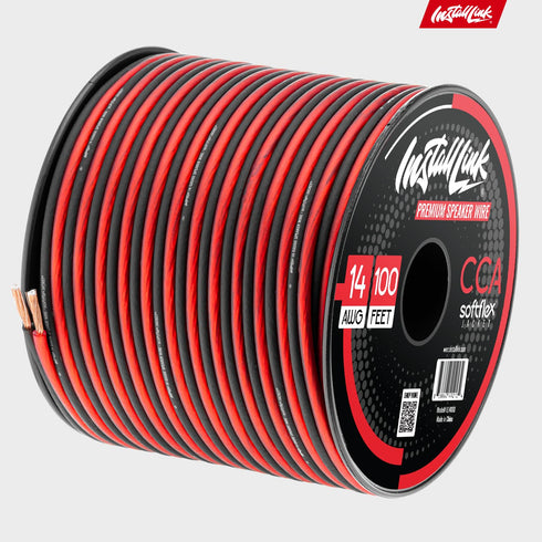 Install Link 14 Gauge Speaker Wire for Car, Home or RV Audio Cable, 100ft, CCA