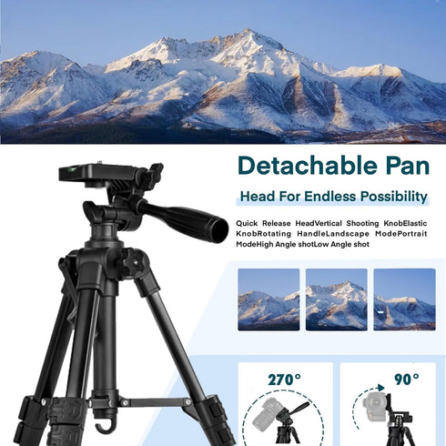 Dxxccoll 11"-25" 5 lbs 360 Small Tripod for Camera, Mini Tripod for Projector, Phone, DSLR, Laser Level, Portable