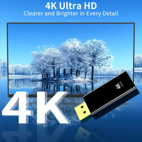 4K DisplayPort to HDMI Adapter 2-Pack, High-Speed 2K 60Hz, 1080p 120Hz Compatible with HP, HDTV, AMD, NVIDIA, Dell