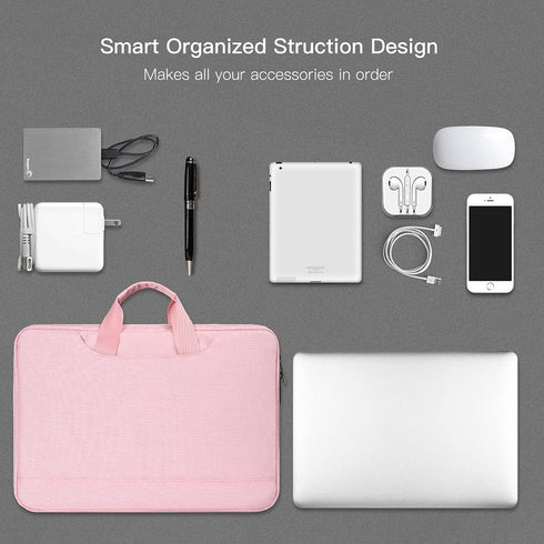 11.6-12.9 Inch Laptop Bag Sleeve for Women, TSA Travel Briefcase with Organizer for Lenovo, Macbook, Pink