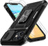 DEERLAMN iPhone 11 Case - Black, Military Grade Shockproof, Slide Camera Cover, Screen Protector (2 Packs), Rotated