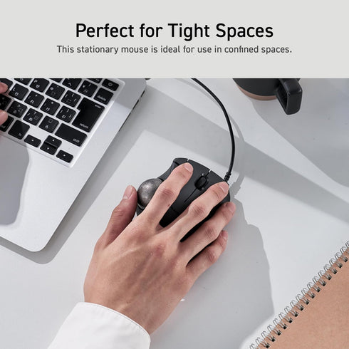 ELECOM Ergonomic Trackball IST Wired USB-A Connection, Super Smooth Tracking, 36mm Ball, Compatible with Windows/Mac