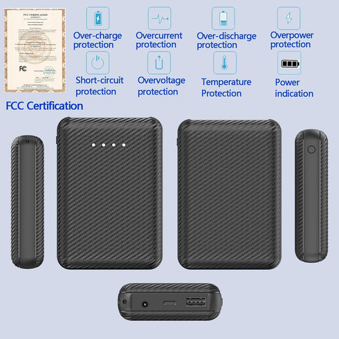 Heated Gilet Vest Jacket Portable Charger 20000mAh Power Bank, 7.4V 3A USB Battery Pack for iPhone, Samsung, Heated