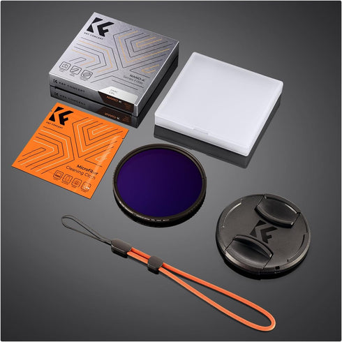K&F Concept 55mm Circular Polarizer Filter with Lens Cap Cleaning Cloth, Ultra Slim Optical Glass for Camera Lens