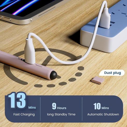 STYLUSHOME 13 6/7/8/9/10, 11/12.9in/M4, 3/4/5/M2, 5/6 Stylus Pen for iPad, Dual-Tip mins Fast Charge Pencil for Apple