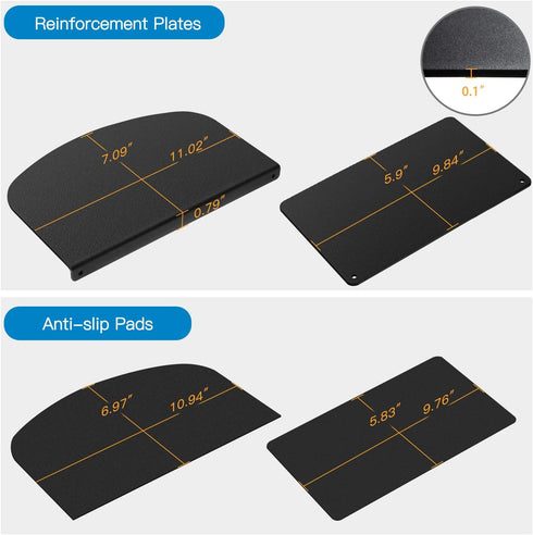 HUANUO Steel Monitor Mount Reinforcement Plate for Thin, Glass and Fragile Tabletop, Fits Most Monitor Stand