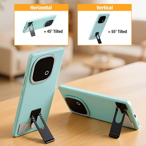Sorcristy 360 Slim Phone Kickstand, Adjustable Angle Ultra Thin Vertical and Horizontal Rotating Universal Stainless