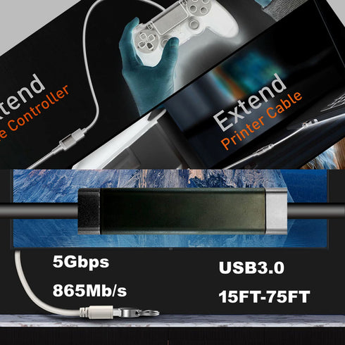 YOTETION USB 3.0 Cable 40FT, Male to Male, Compatible with Hard Drive, Cooling Fan, Camera, DVD Player, and More