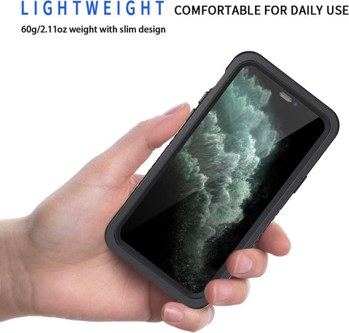 Lanhiem iPhone 11 Pro Case, IP68 Waterproof Dustproof with Built-in Screen Protector, Heavy Duty Clear Back Cover