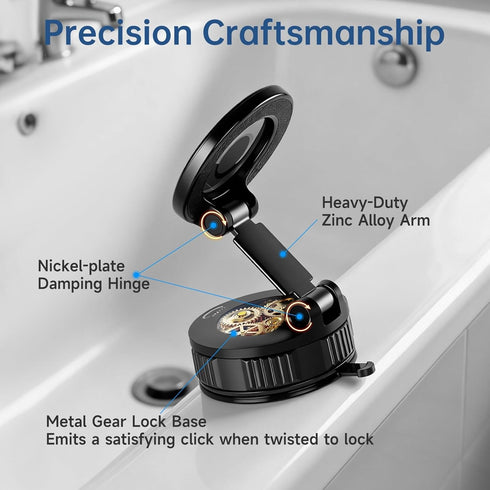 NibulaSpark 360 Vacuum Magnetic Shower Phone Holder for Bathroom, Kitchen, Car- Hands Free Mirror Phone Holder