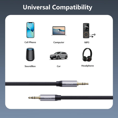 YOHOTO (4FT) AUX3.5mm Audio Cable Nylon Braided Aux Cord Male to Male Stereo Hi-Fi Sound Auxiliary Audio Cable