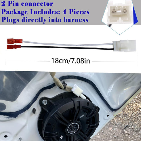 4 Pack 72-6514 Speaker Wire Harness Adapter, Compatible with Jeep Wrangler Chrysler Town & Country