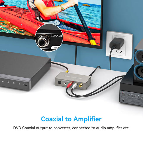 3 1 Dolby LPCM HDMI ARC to RCA Audio Converter in Digital to Analog Audio Converter with Optical Coaxial ARC Input