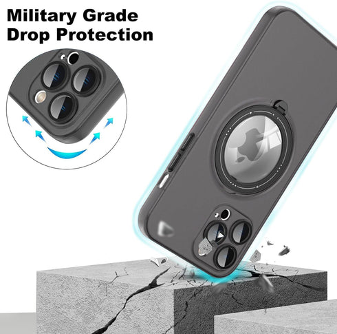 iPhone 12 Pro Max Case - Lightweight, Translucent Matte, Shockproof, Magsafe Compatible, with Camera Lens Protector,