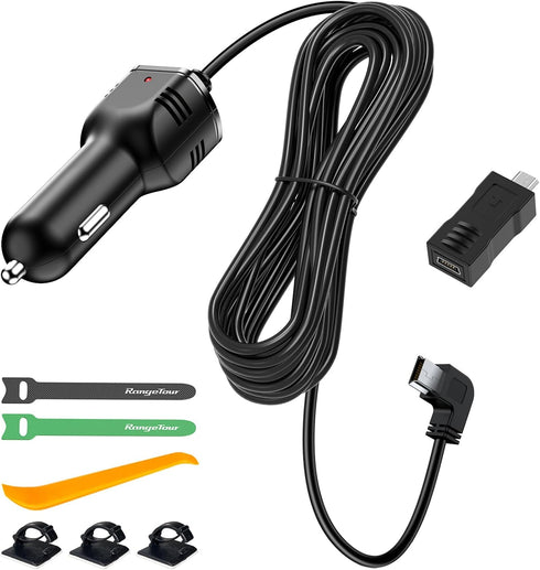 Range Tour Dash Camera Car Charger, Mini USB and Micro USB Interfaces, L-Type Driving