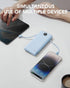 VRURC Portable Charger with Built-in Cables and AC Wall Plug, 10000mAh USB C Power Bank for Smart Phones, Tablets Blue