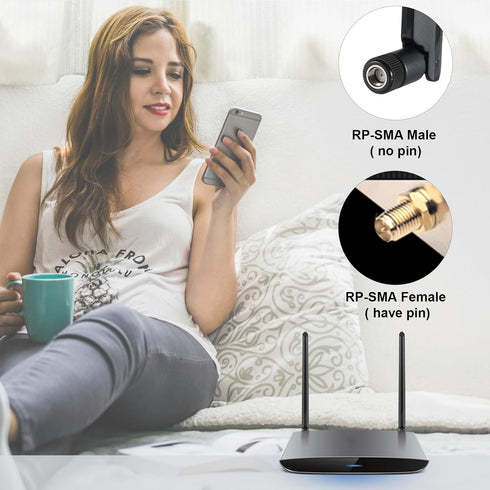 WiFi 6 6E Tri-Band 9dBi Omnidirectional WiFi Antenna for PC Desktop, Pack of 2