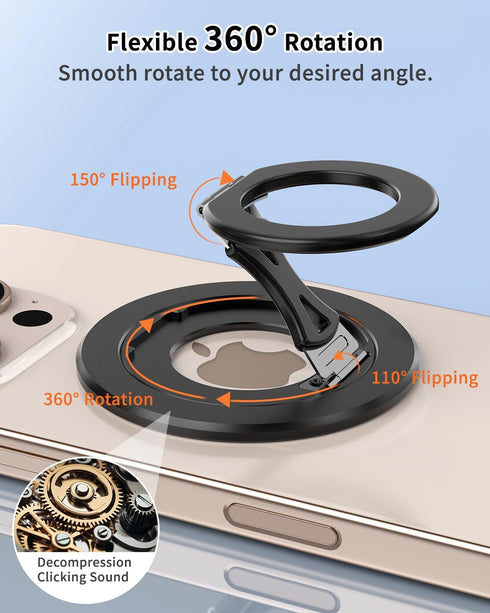 WANTUSSLIN 12/13/14/15/16/17 Magnetic Phone Ring Holder for MagSafe, Dual-Sided Adjustable Gym Finger Ring Grip