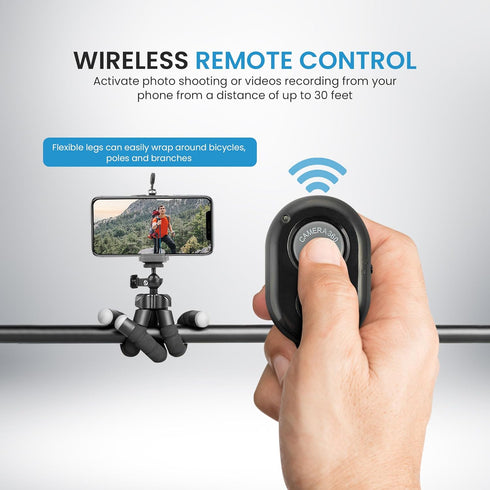 IDANCE 62" Phone Tripod with BT Wireless Remote, Flexible Tripod and Selfie Stick, Portable Tripod Universal Phone