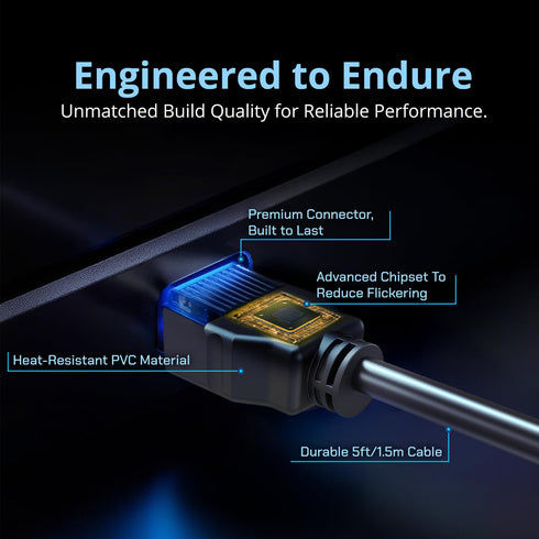 5ft 1.4 1920x1080 144Hz 100Hz 60Hz 1.5m Kado HDMI Cable, High Speed HDMI with Ethernet FHD HDCP, Male-to-Male Length