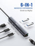 USB C Hub Ethernet, 6 in 1 Laptop Docking Station, Dockteck USB C Multiport Adapter with 4K HDMI, 100W PD, and USB Ports