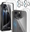 Maxdara 6 in 1 Screen Protector for iPhone 15 Pro (6.1 inch) - Front, Back & Camera Lens, 9H Hardness, Ultra HD.