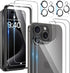Maxdara 6 in 1 Screen Protector for iPhone 15 Pro (6.1 inch) - Front, Back & Camera Lens, 9H Hardness, Ultra HD.