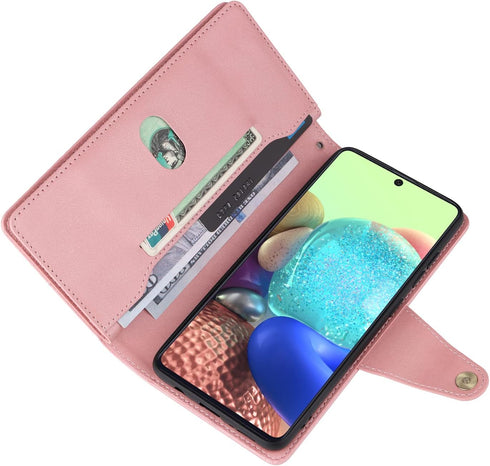 Asuwish Samsung Galaxy A71 5G Phone Case, Wallet Cover with Tempered Glass Screen Protector, Leather Flip Credit Card