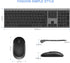 Wireless Keyboard and Mouse, Vssoplor 2.4GHz Rechargeable Compact Quiet Full-Size Combo with Nano USB Receiver, Dark