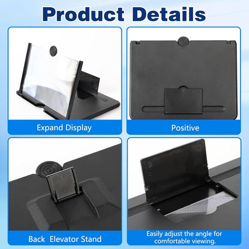 Generic 2026 3D New Big Screen Phone Magnifier, HD Screen Amplifier with Foldable Stand, Portable Mobile Phone