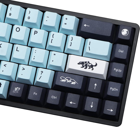 MOLGRIA GMK MIZHU Keycaps, 136 Set Sky Blue Japanese Style PBT Cherry Profile for Gaming Keyboard