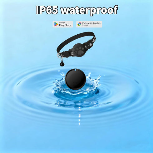 Waterproof GPS Collar for Cats - Pet Tracker Compatible with Google Find My (Android Only), No Monthly Fee. Advanced
