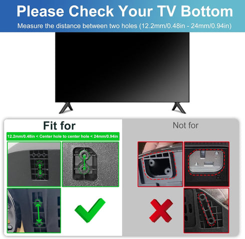 Yaotieci TV Legs for Onn Roku TV Stand Legs, Base Stand Only for Onn Roku, Please Measure The Distance Between The