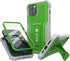 FITO iPhone 12 Pro Max Case, Dual Layer Shockproof Heavy Duty with Screen Protector, Built-in Kickstand (Green)