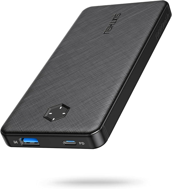SIXTHGU Portable Charger, Slim 10000mAh PD 20W Power Bank, USB C in&out High-Speed