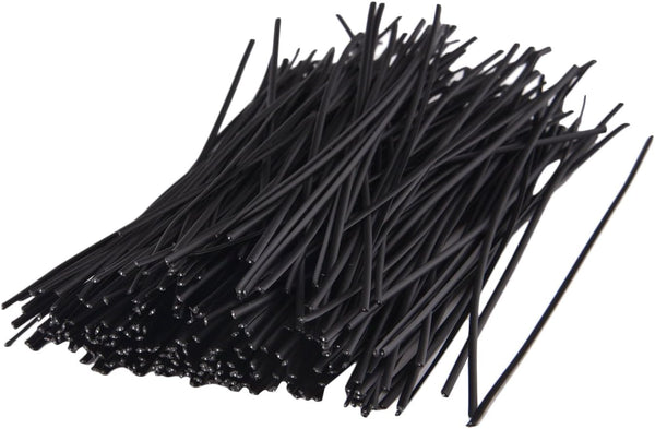 250 Piece Metallic Twist Cable Cord Wire Ties, Reusable Fastening (6 Inch, Black)