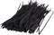 250 Piece Metallic Twist Cable Cord Wire Ties, Reusable Fastening (6 Inch, Black)